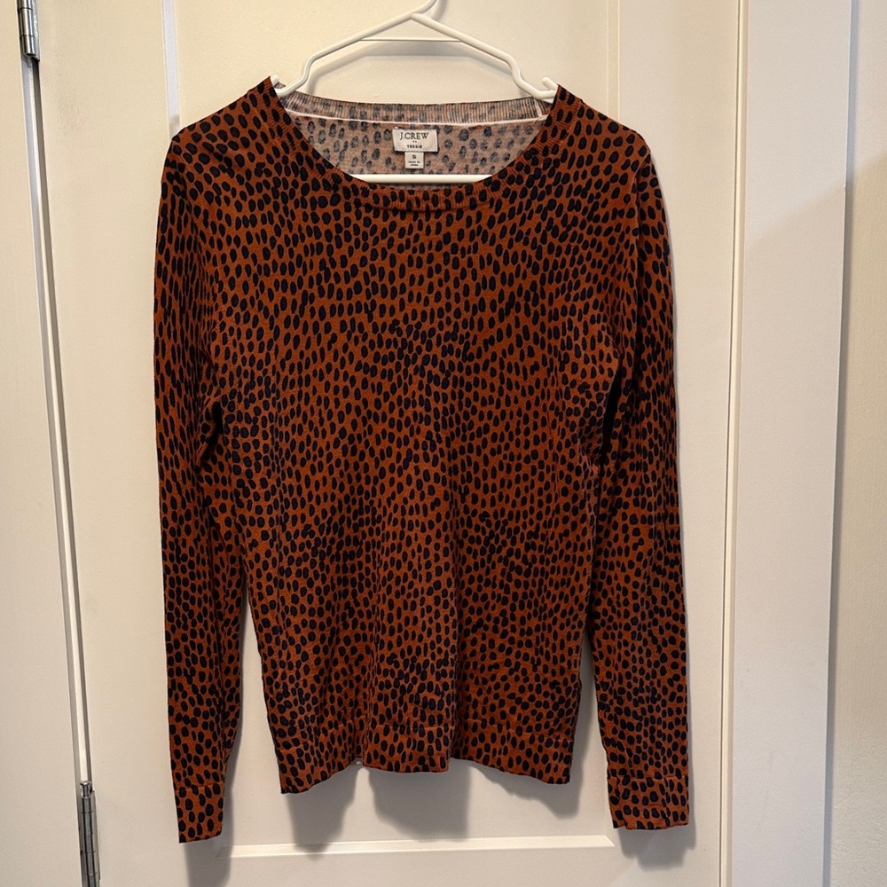 J Crew Women's Factory Teddie Giraffe Print Knit Top Size S